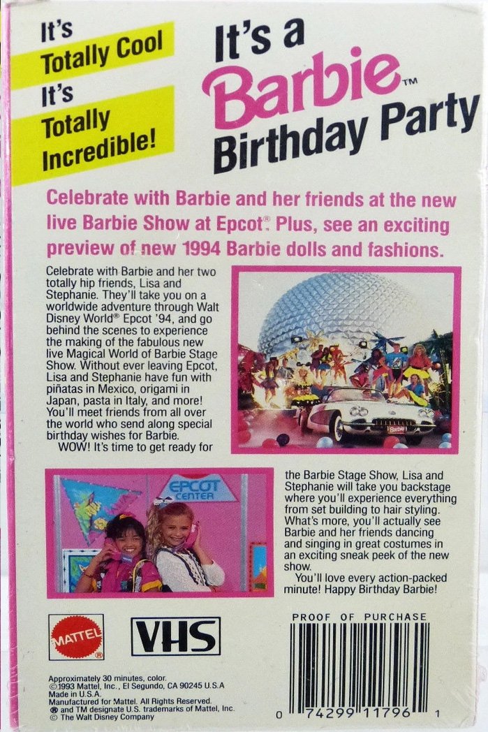 Barbie Birthday Party at Walt Disney World Epcot '94
