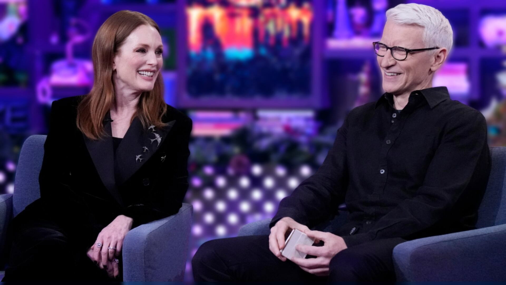 Julianne Moore and Anderson Cooper