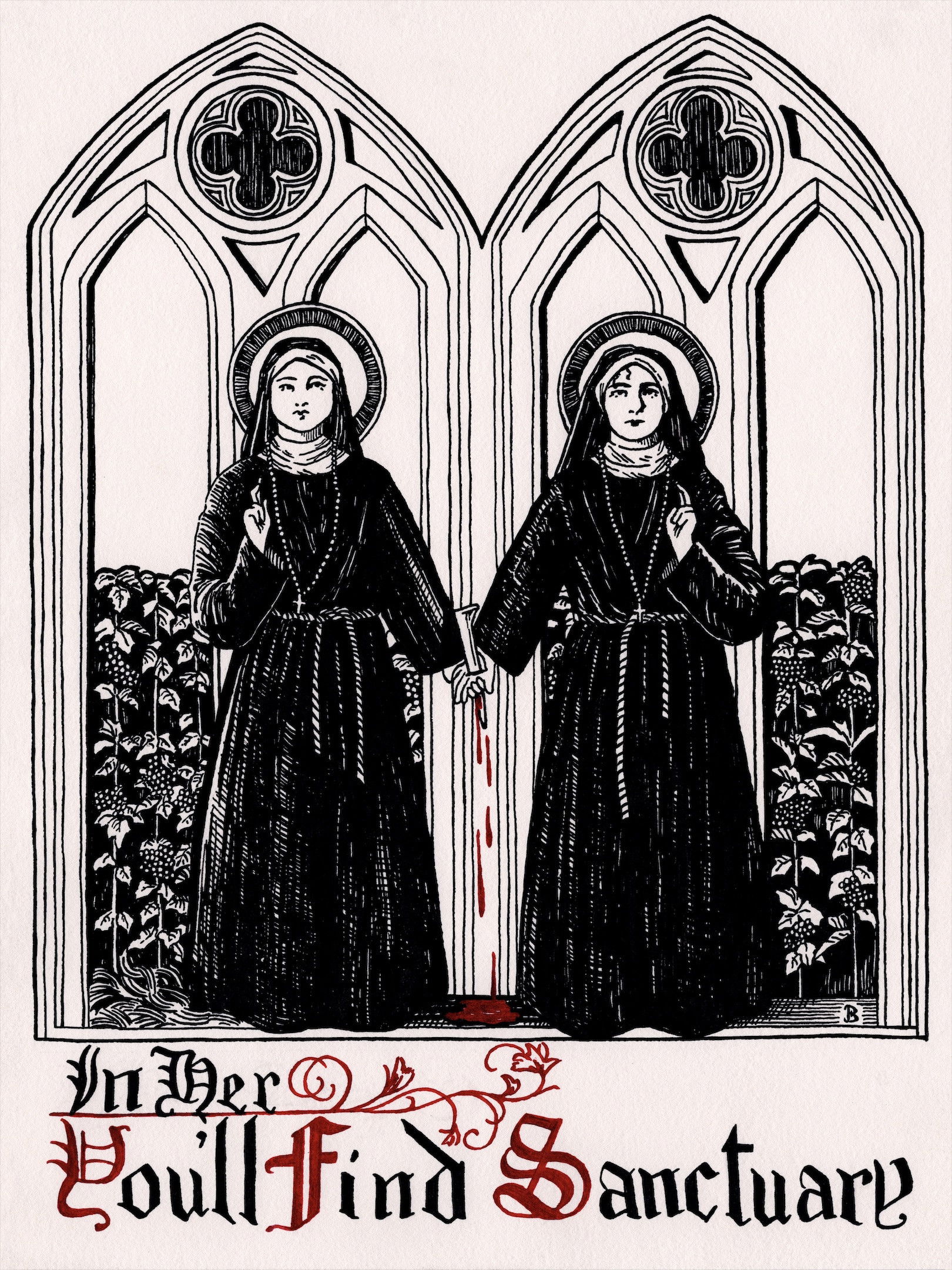 Plakat, der markedsfører In Her You'll Find Sanctuary