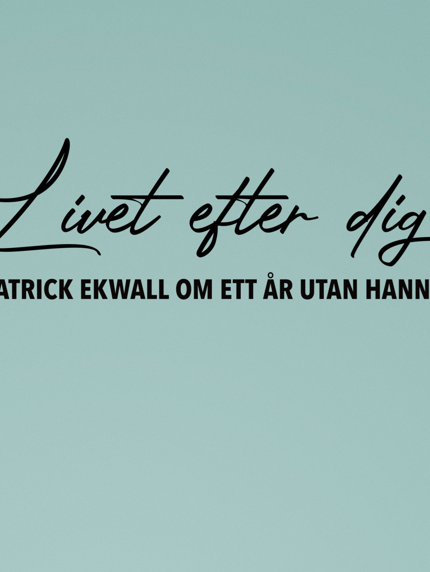 Patrick Ekwall: Om ett &aring;r utan Hannah
