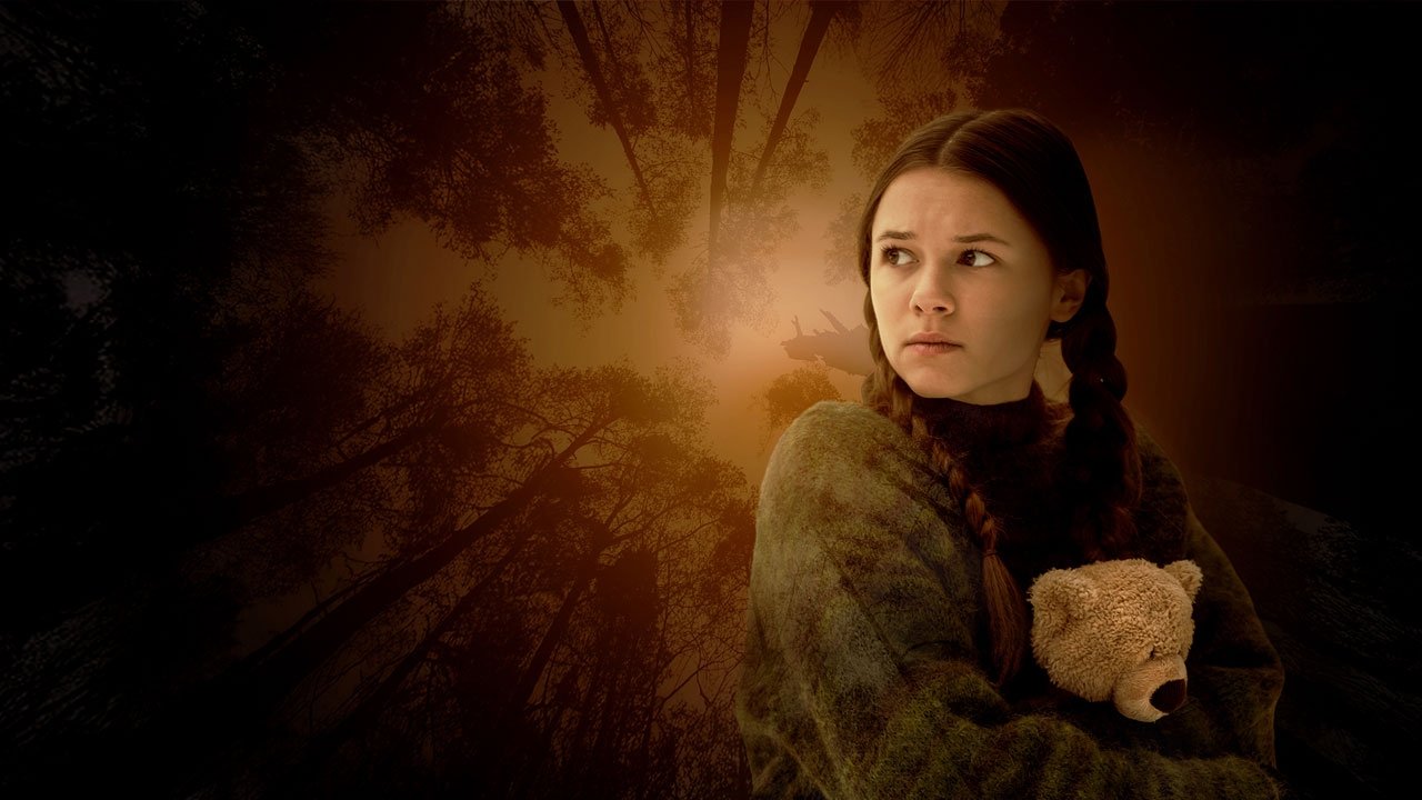 Little Girl in the Woods Background