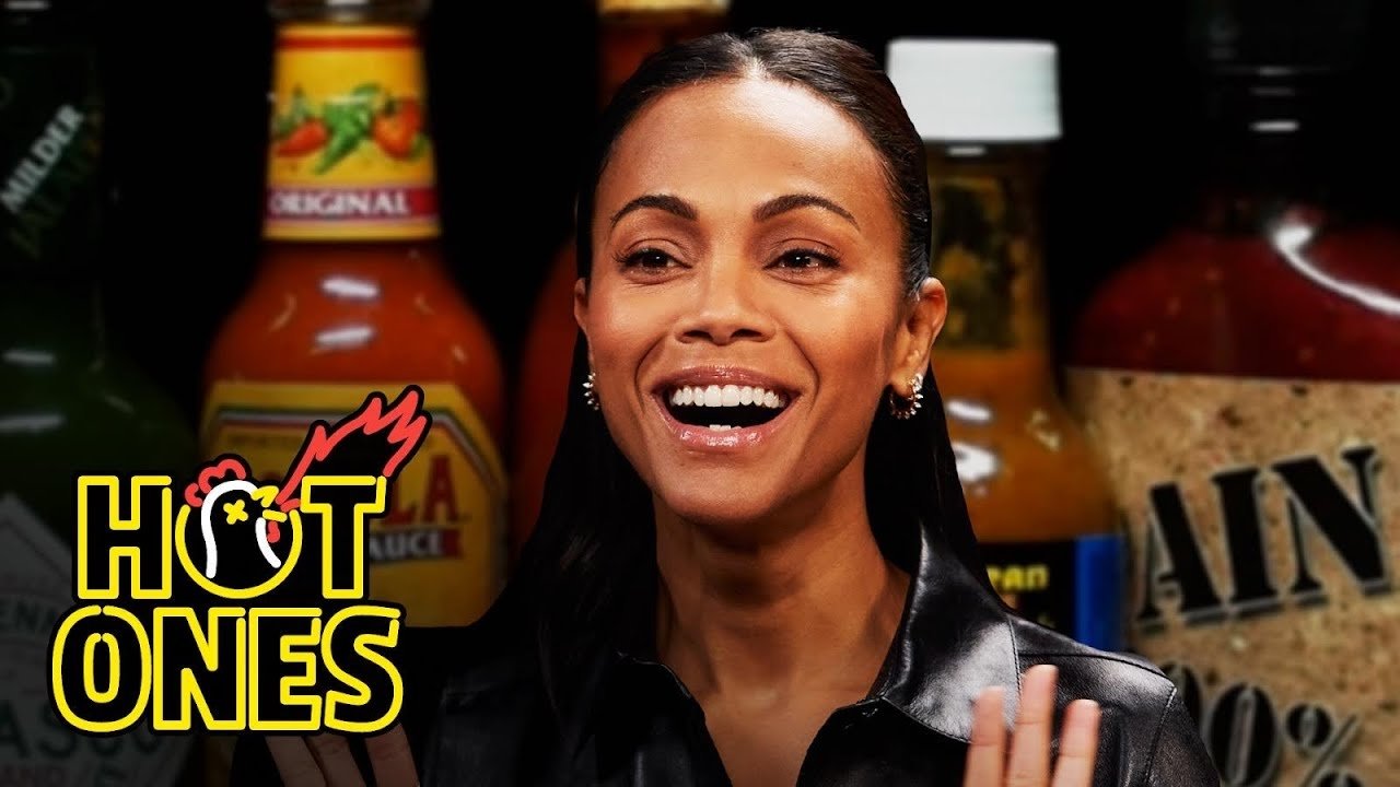 Zoe Saldaña Gets Scorched by Spicy Wings