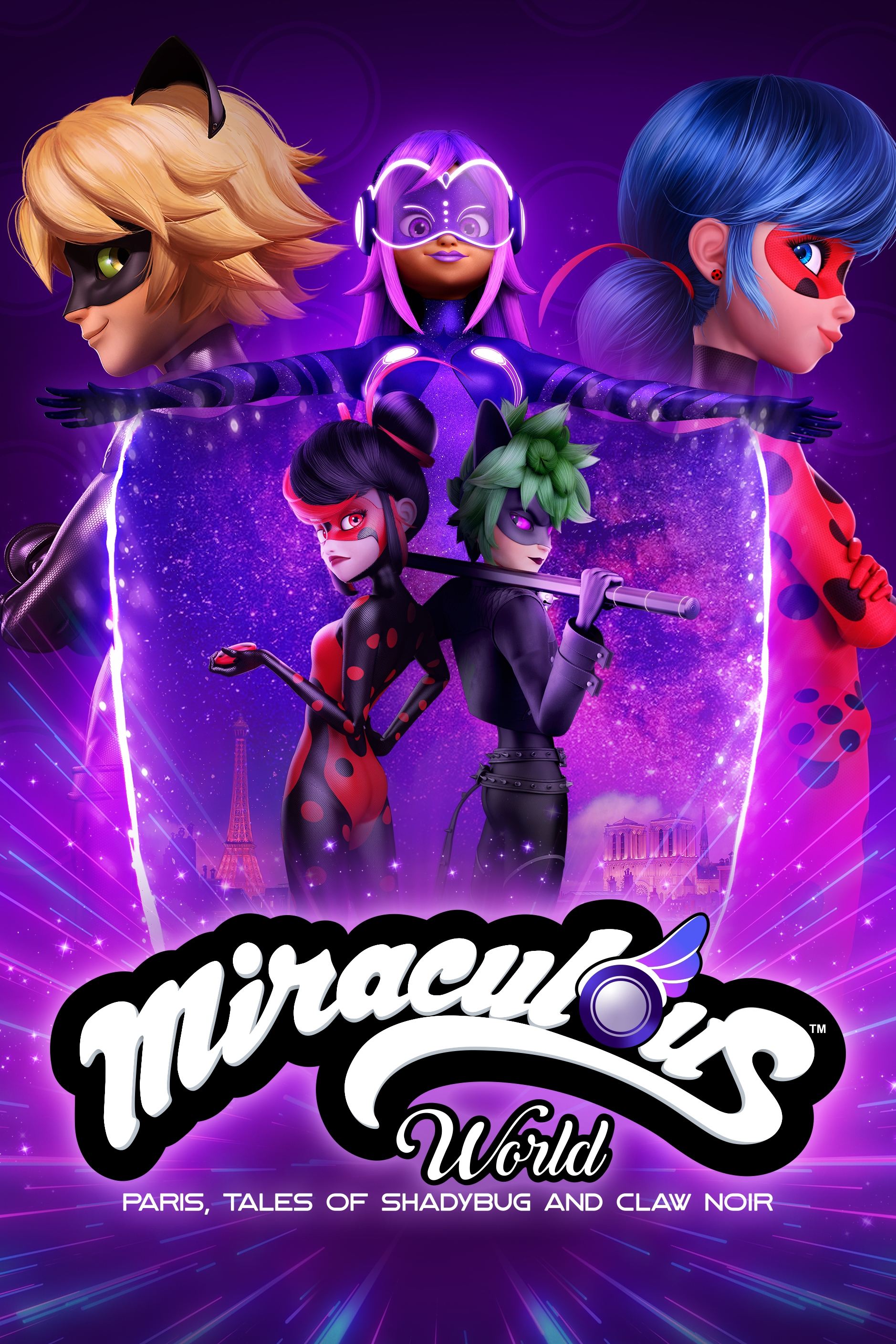 poster for Miraculous World: Paris, Tales of Shadybug and Claw Noir