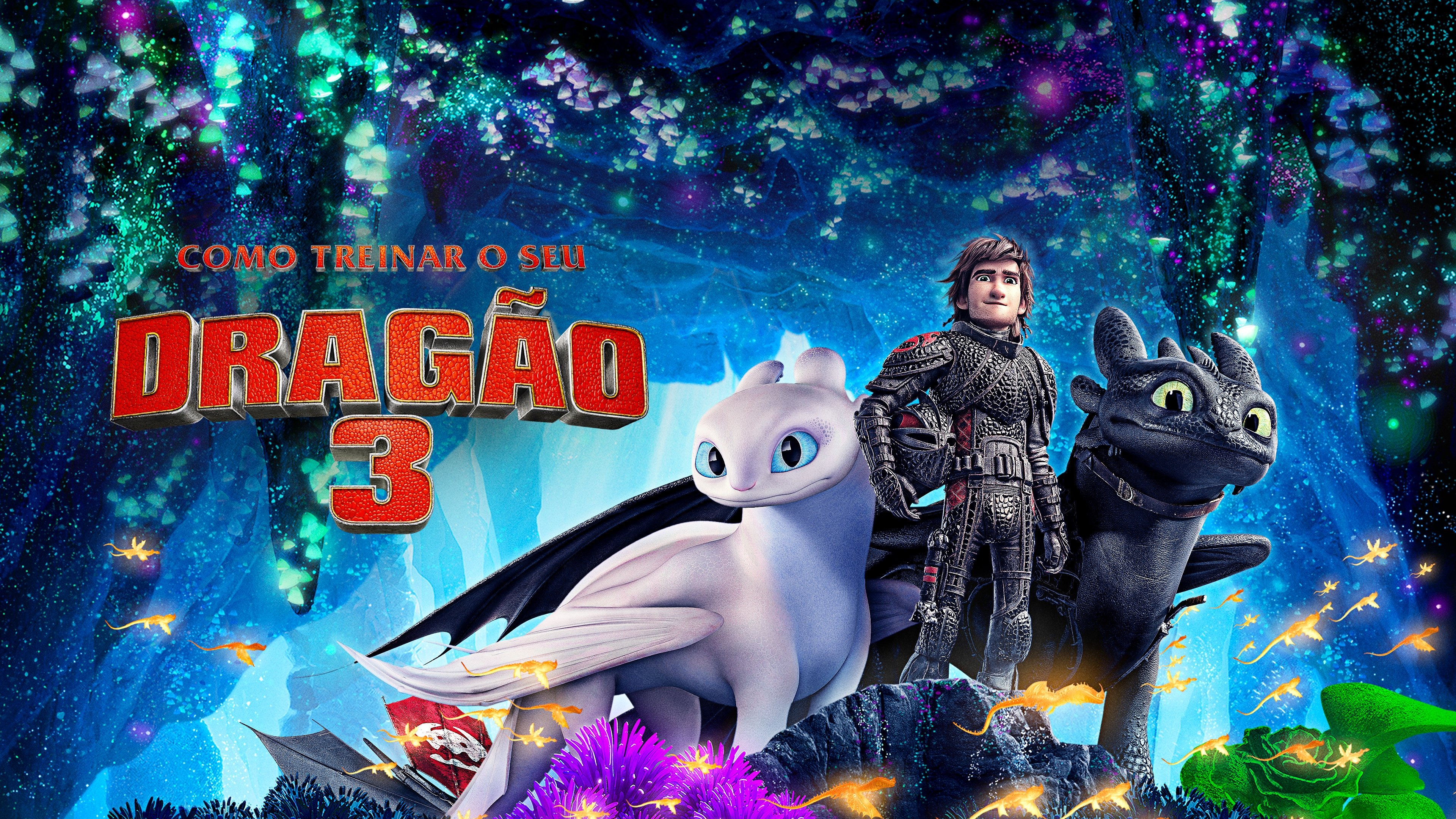 Caption: the movie poster for the animated movie, how to train your dragon