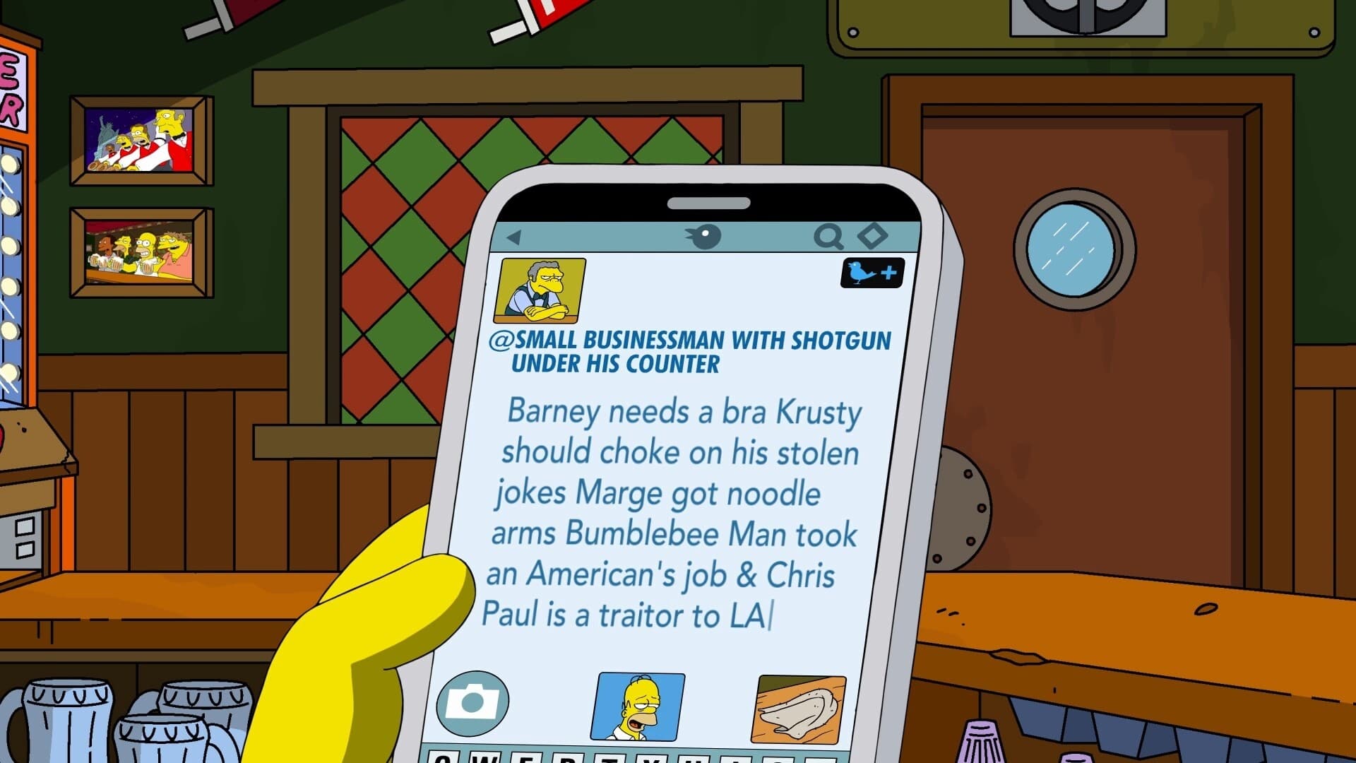 The Simpsons Season 0 :Episode 78  Moe Live Tweets!