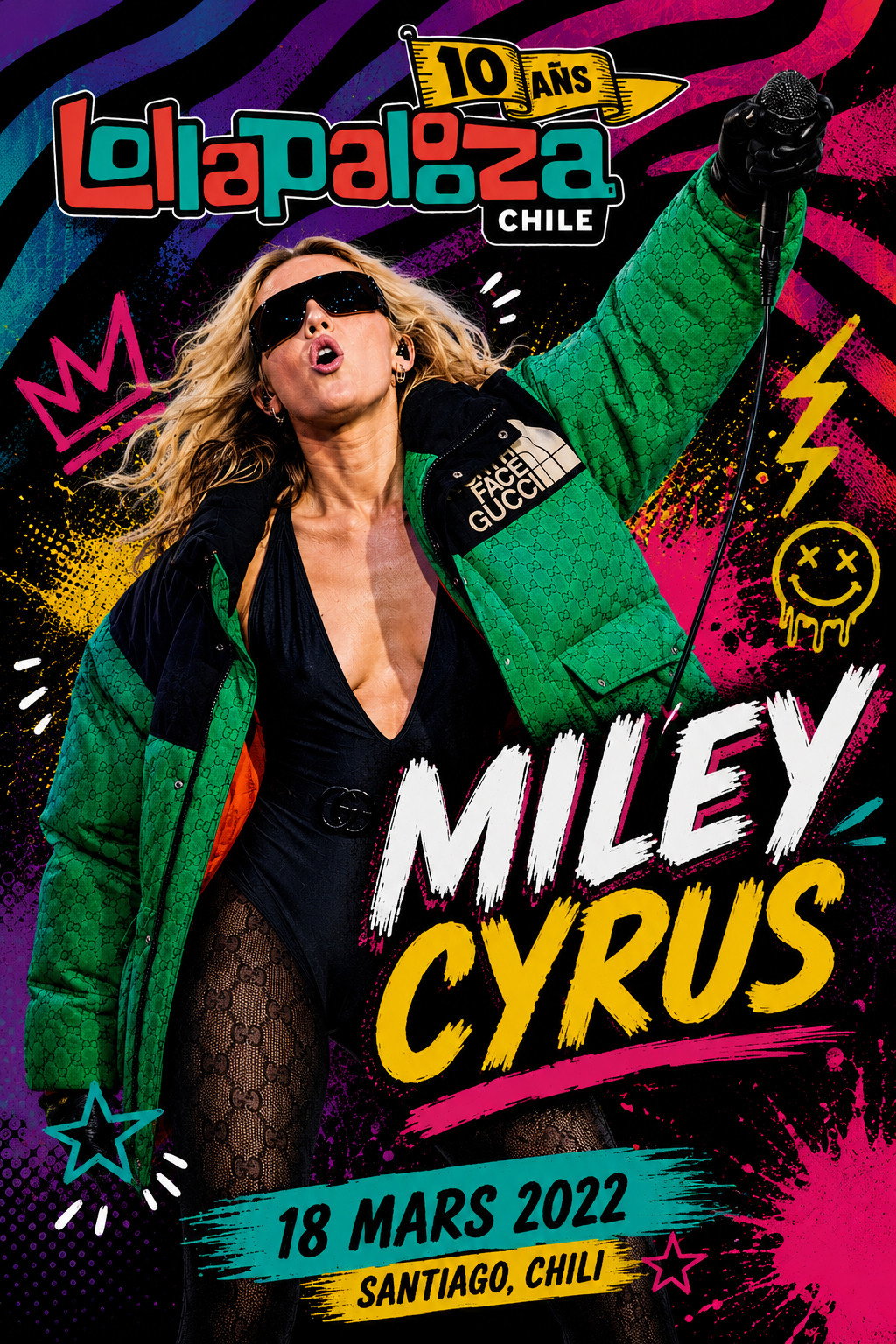 Poster of Miley Cyrus - Lollapalooza Chile