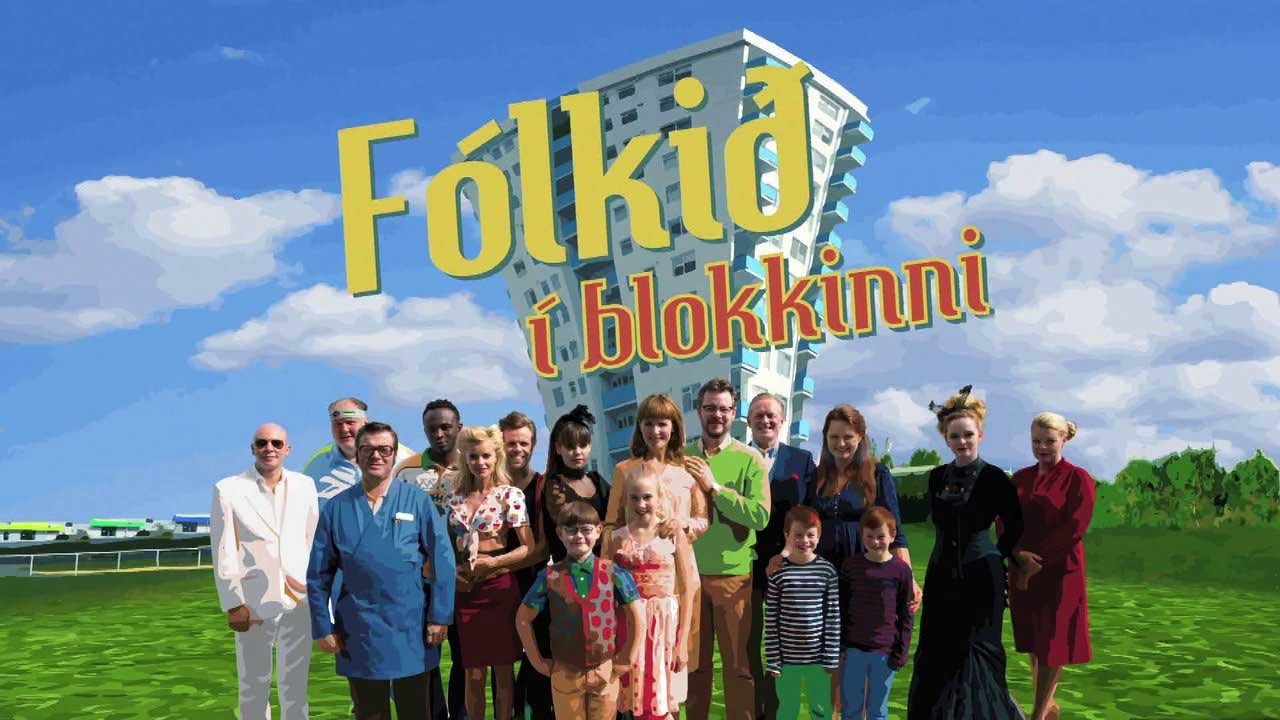 Fólkið í blokkinni background