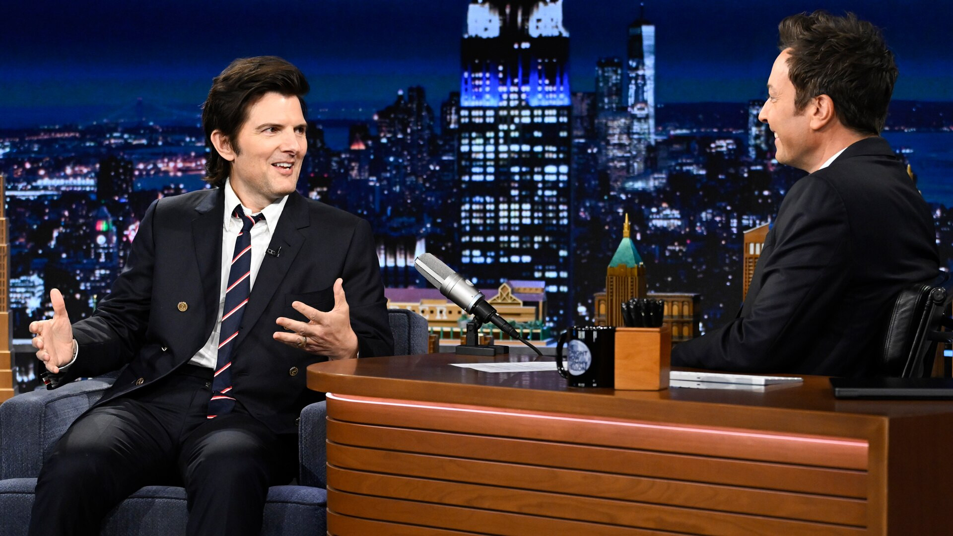The Tonight Show Starring Jimmy Fallon Season 13 :Episode 144  Adam Scott, Sebastian Maniscalco, Ella Rubin, Dogstar