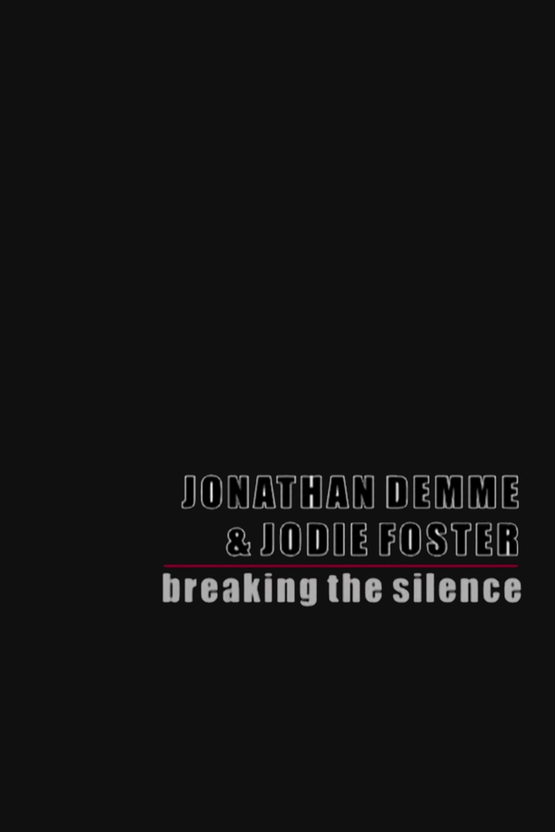 Plakat, der markedsfører Silence of the Lambs: Breaking the Silence