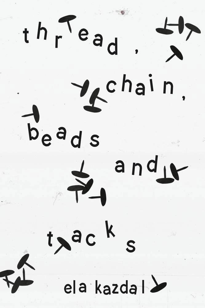 thread, chain, beads, and tacks