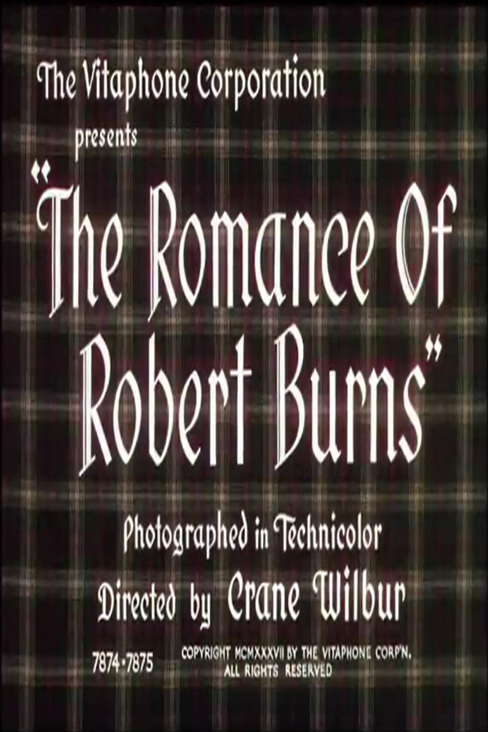 Plakat, der markedsfører The Romance Of Robert Burns