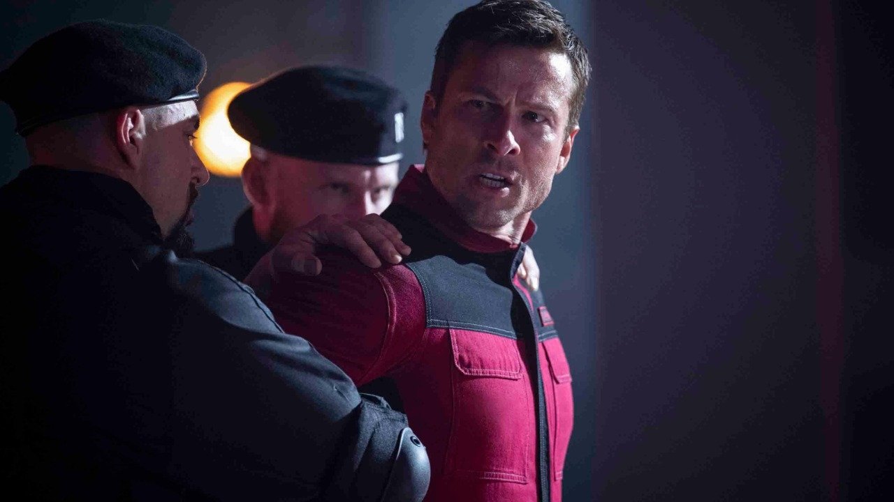 The Running Man backdrop