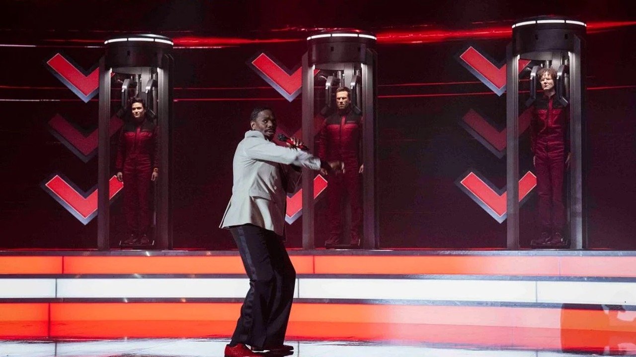 The Running Man backdrop