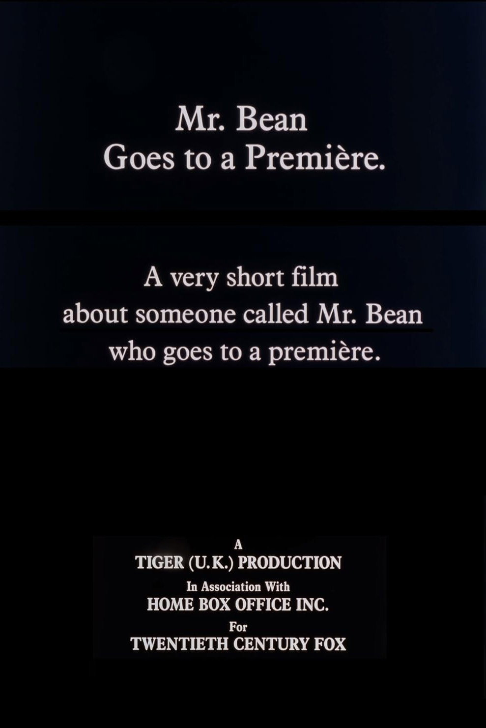 Mr. Bean Goes to a Première (1991) movie poster