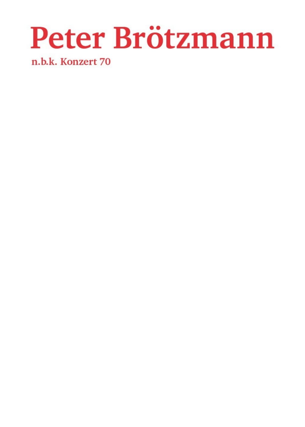 N.B.K. Konzert 70 N.B.K. Konzert 70