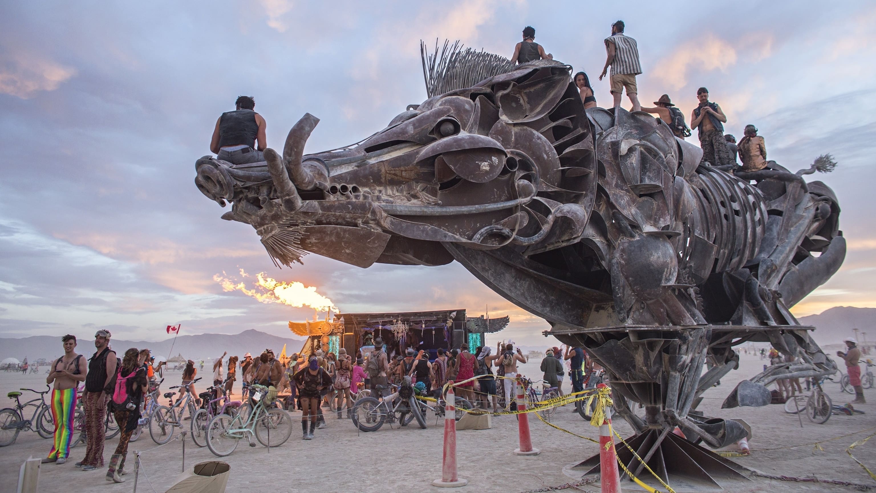 The Burning Man Festival backdrop