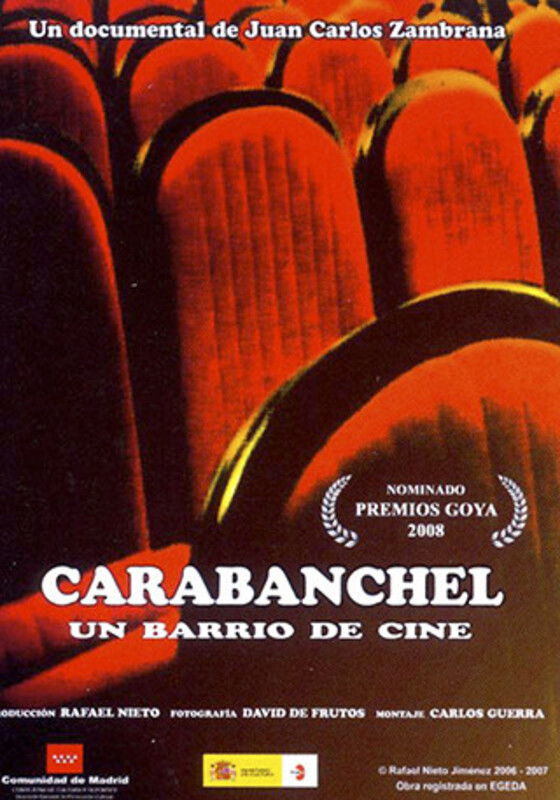 Plakat, der markedsfører Carabanchel, un barrio de cine