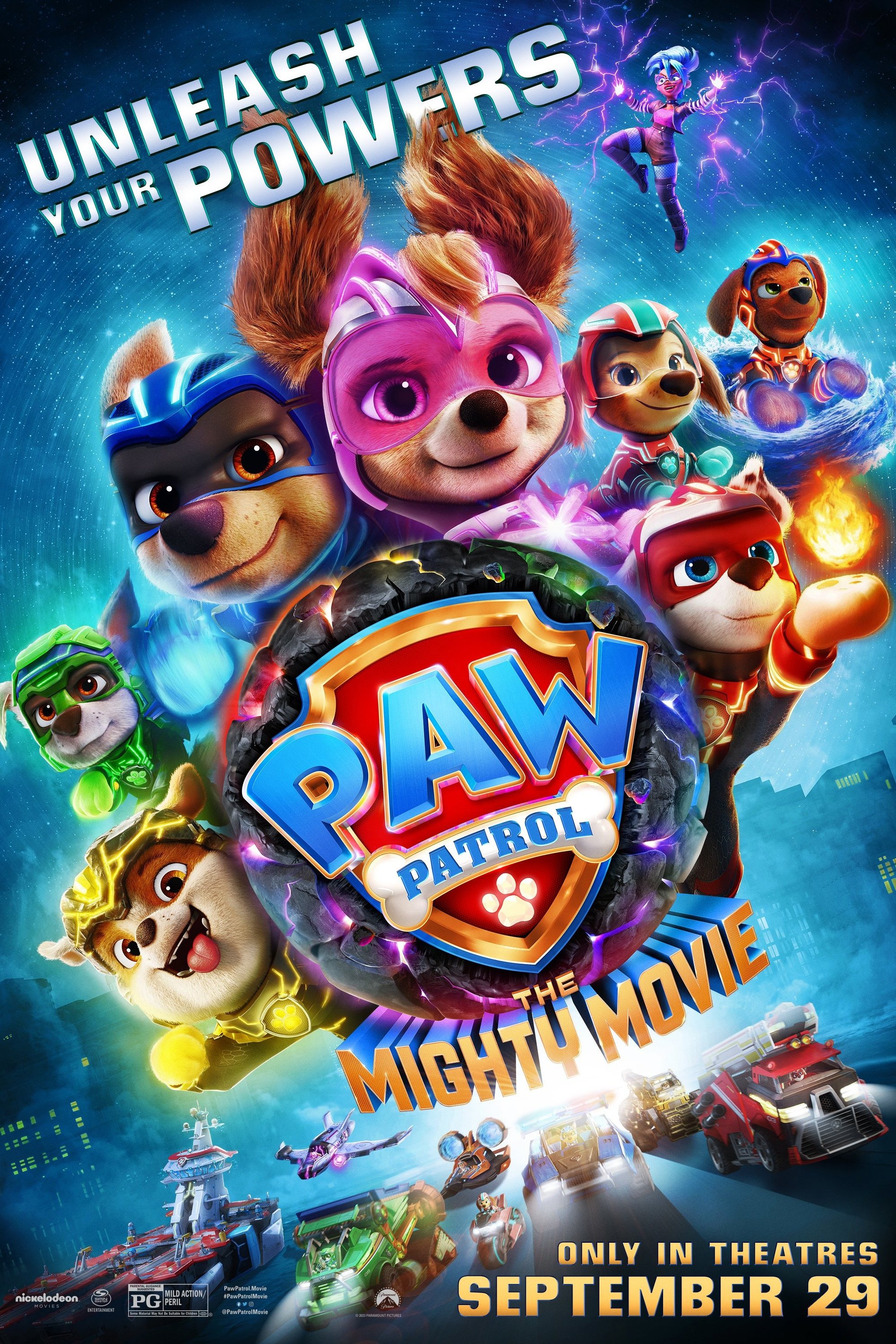 WATCH !! PAW Patrol: The Mighty Movie (2023) FULLMOVIE ONLINE FREE ENGLISH/Dub/SUB Animation STREAMINGS Movie Poster