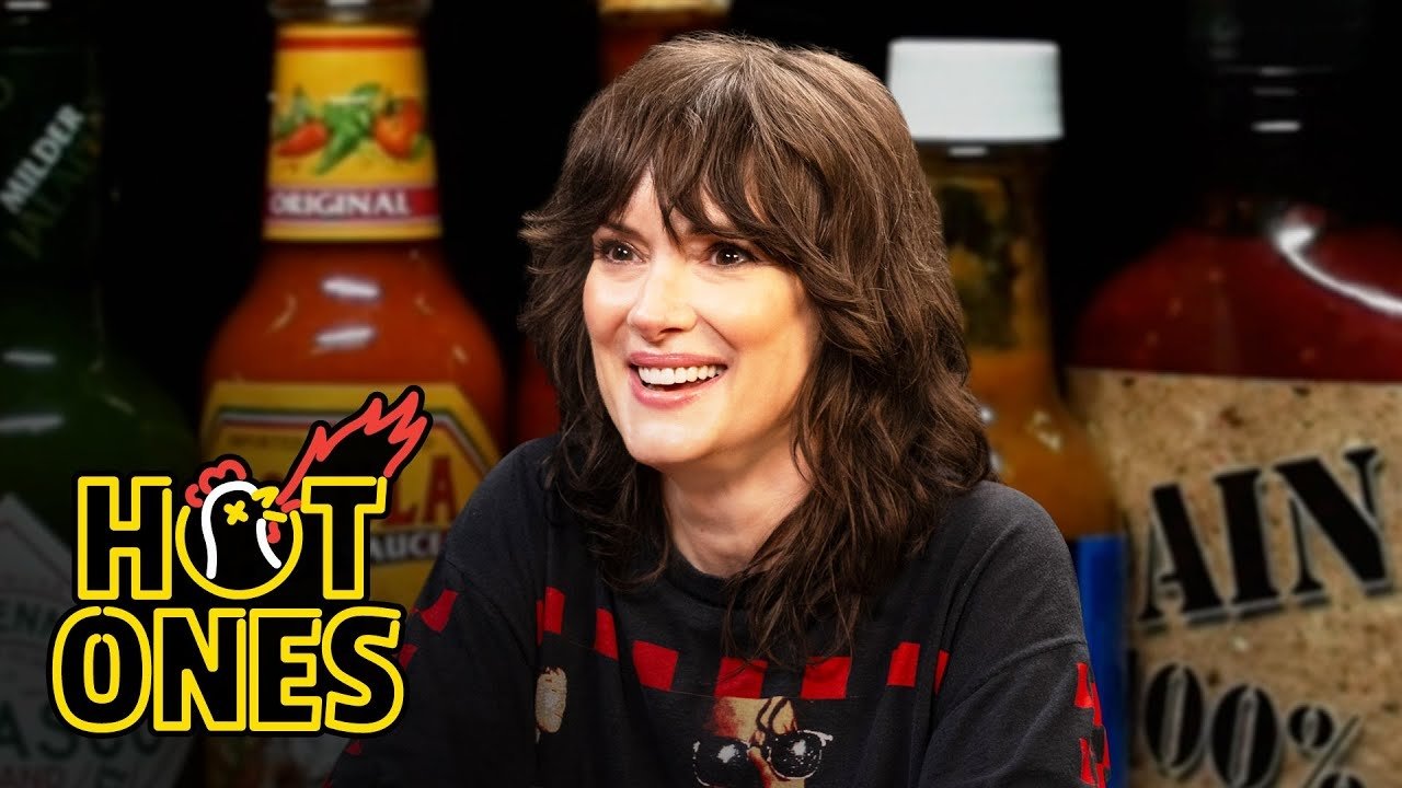 Hot Ones Season 28 :Episode 12  Winona Ryder Needs More Ice Cream While Eating Spicy Wings