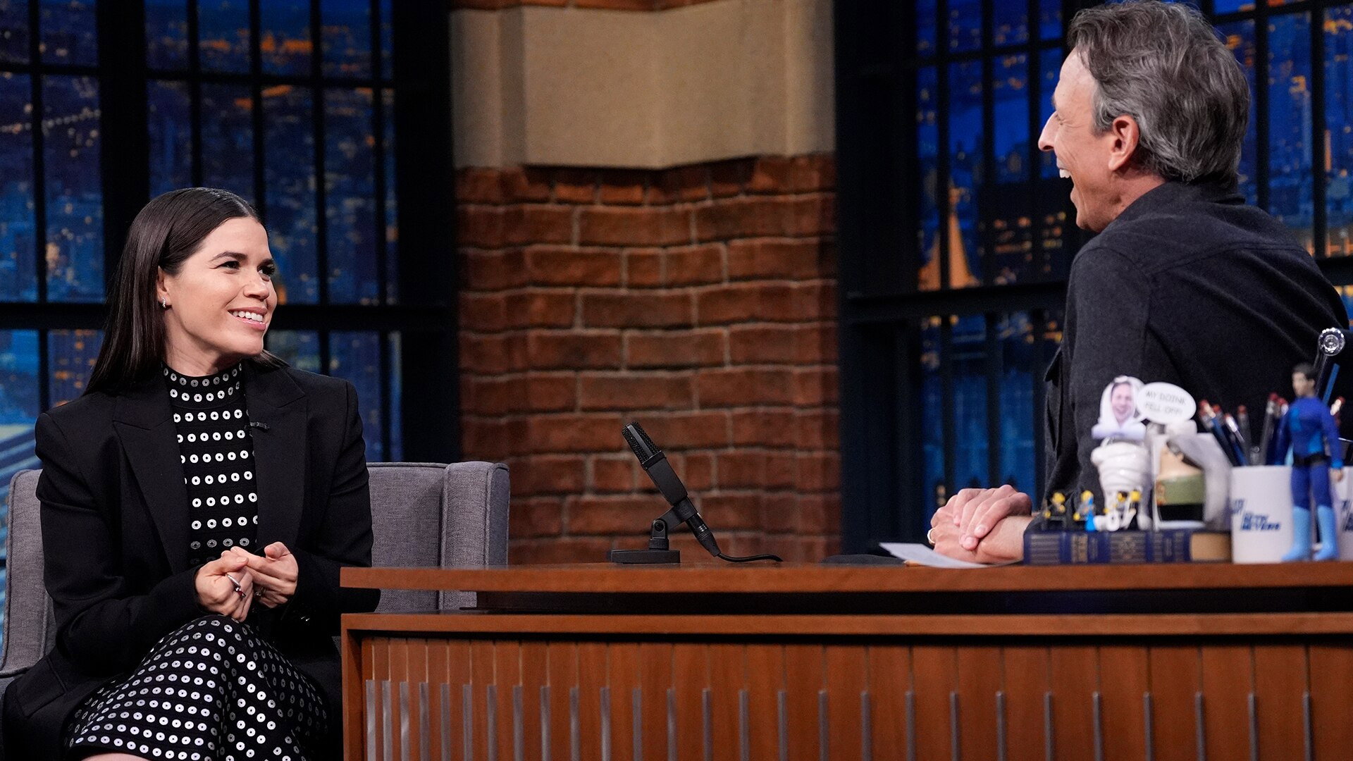 Late Night with Seth Meyers Season 12 :Episode 137  America Ferrera, Hugh Bonneville