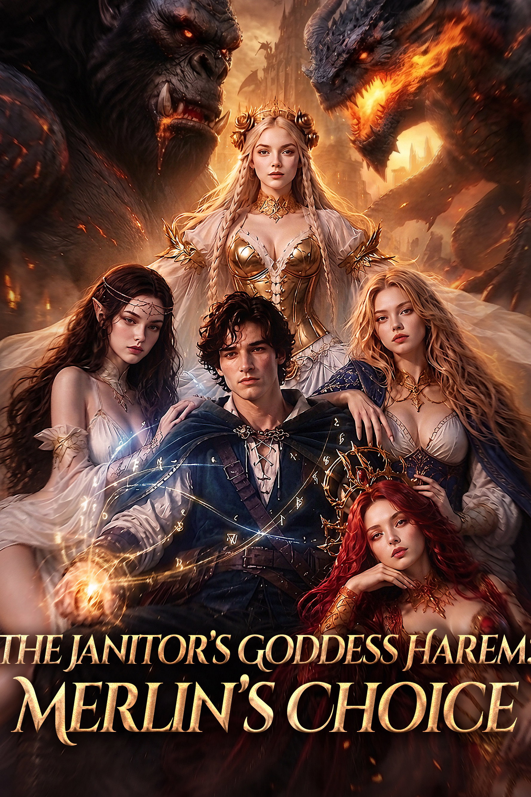 poster tv The Janitor’s Goddess Harem: Merlin’s Choice