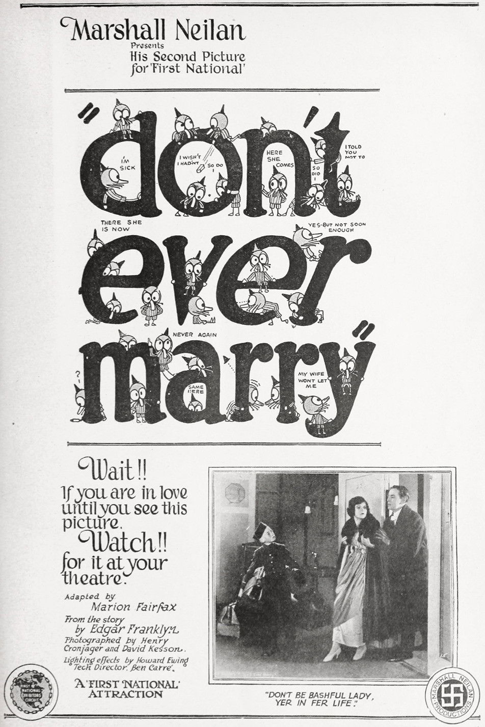 Plakat, der markedsfører Don't Ever Marry