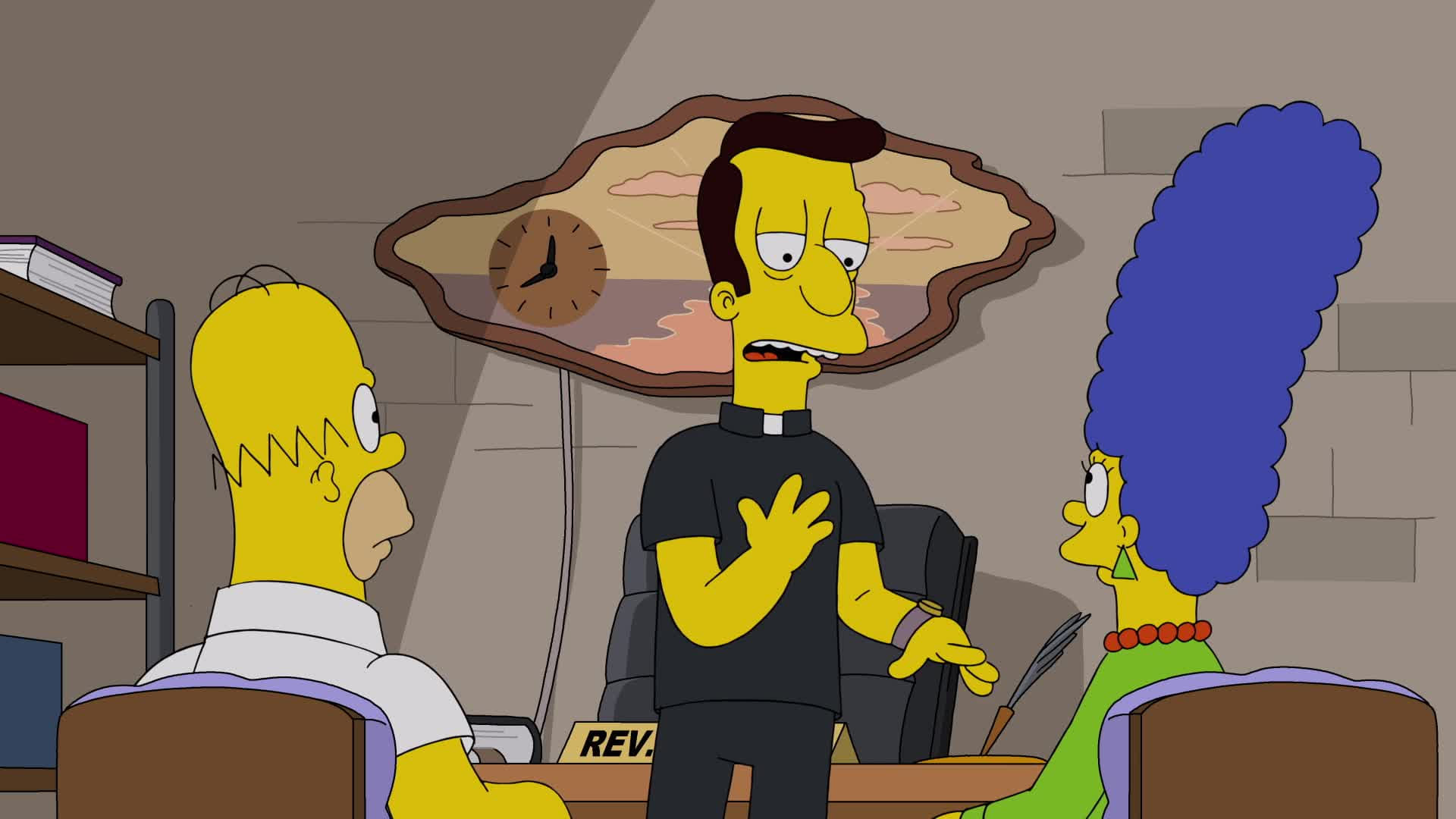 The Simpsons Season 31 :Episode 19  Warrin' Priests (1)