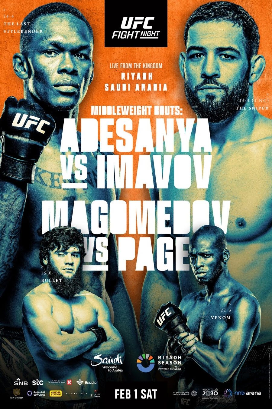 UFC Fight Night 250: Adesanya vs. Imavov poster cover