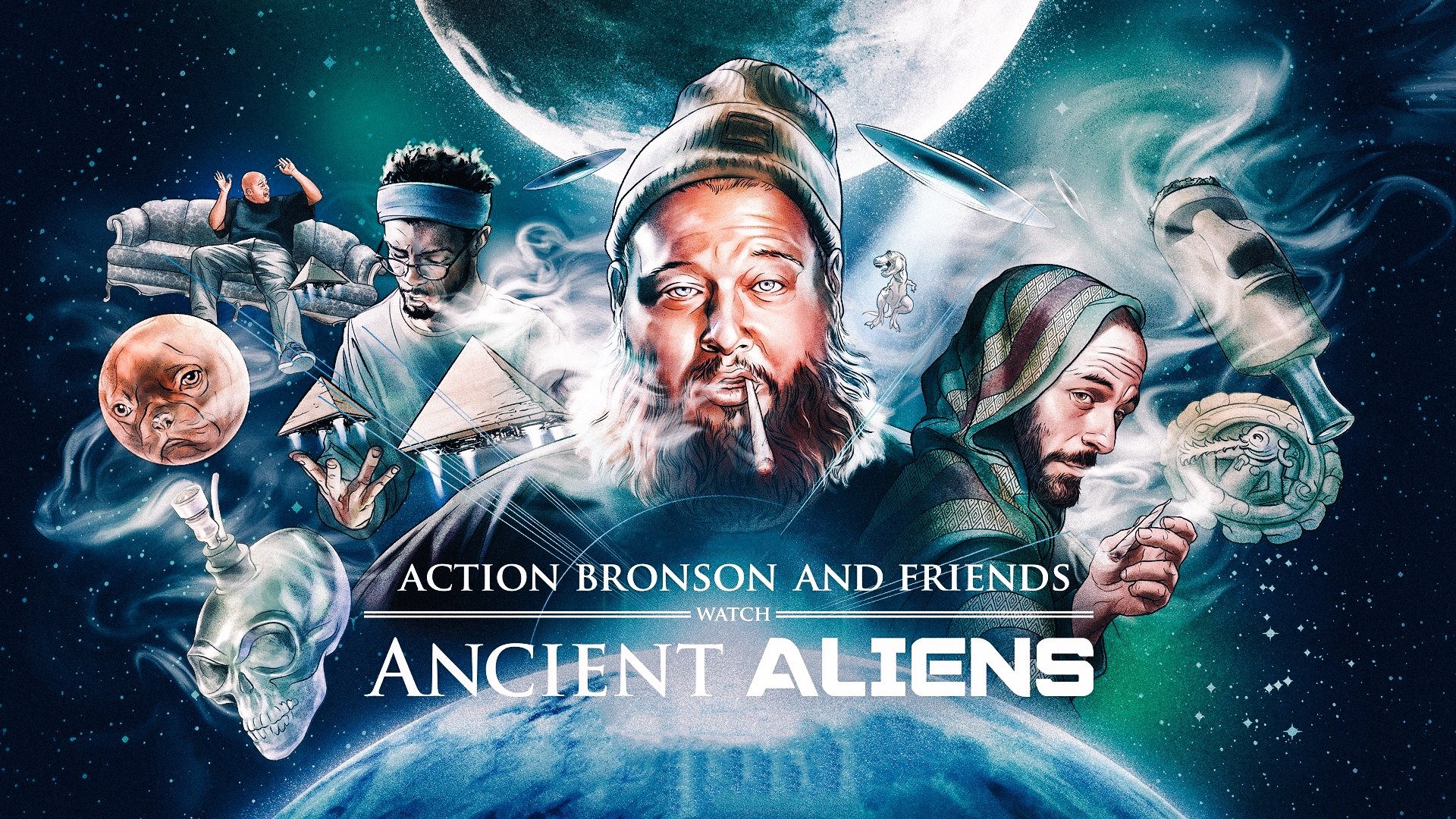 Action Bronson and Friends Watch Ancient Aliens TV Series 2016 Backdrops The Movie Database TMDB