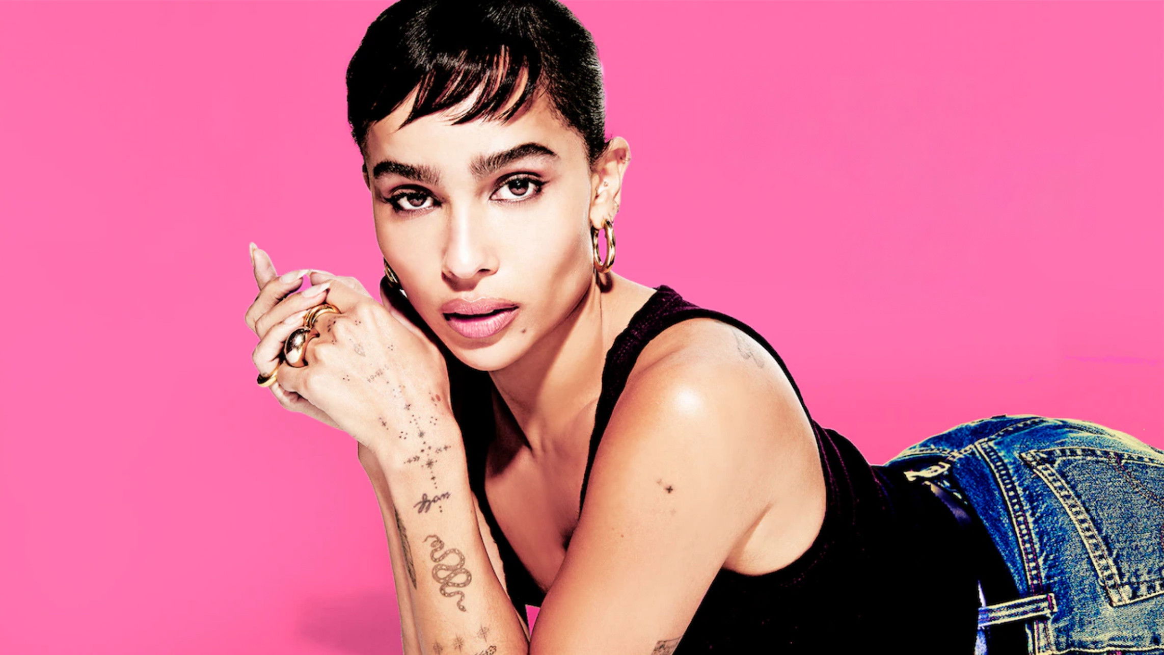 Zoë Kravitz with Rosalía still