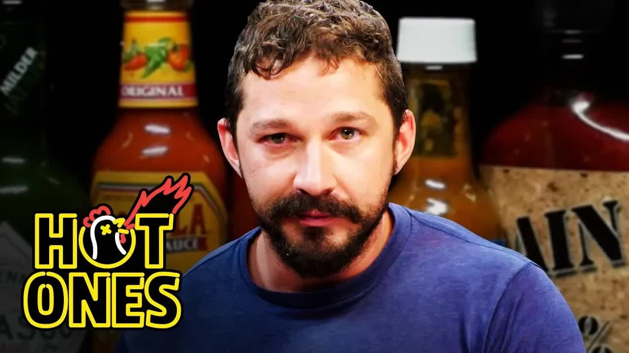 Shia LaBeouf Sheds a Tear While Eating Spicy Wings