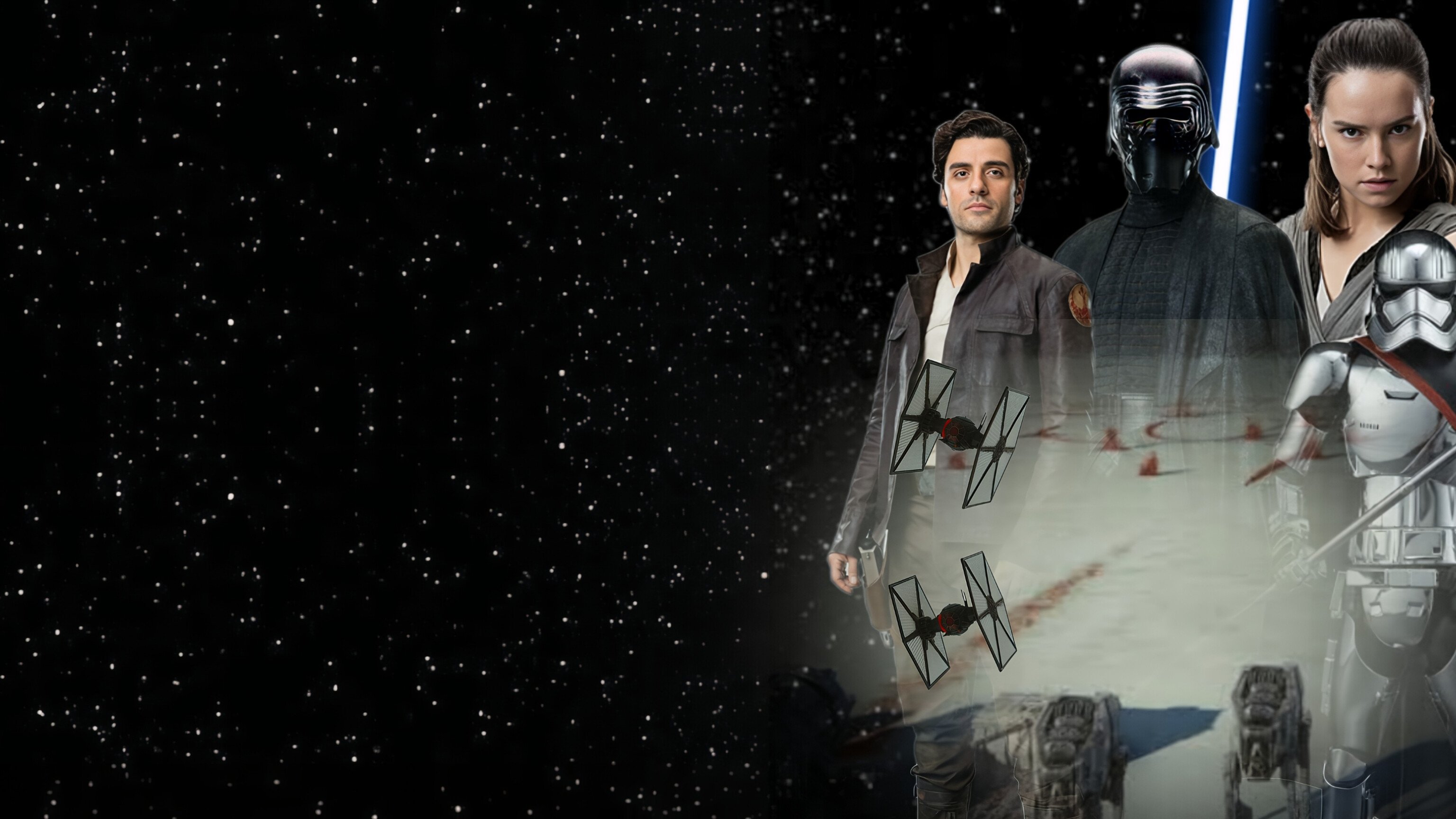 Caption: a star wars scene with a man and a woman
