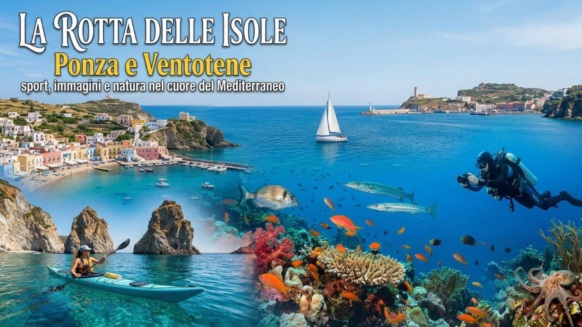 LA ROTTA DELLE ISOLE – Ponza e Ventotene, sport, immagini e natura nel cuore del Mediterraneo backdrop