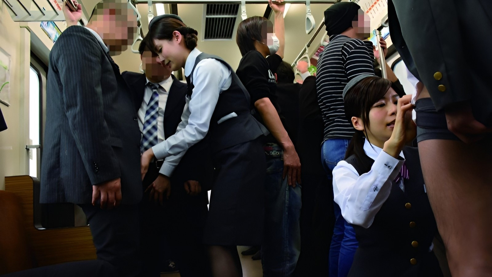 Commuter Train Creampie: Hospitality from a Beautiful-Ass Attendant in Cowgirl Position