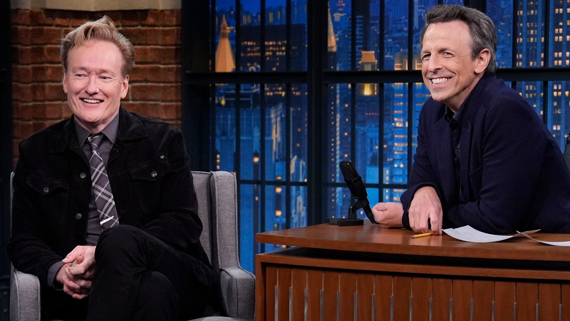 Late Night with Seth Meyers Season 12 :Episode 101  Conan O'Brien, Jenny Slate