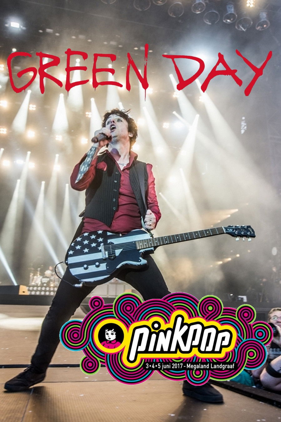 Plakat, der markedsfører Green Day - Pinkpop 2017