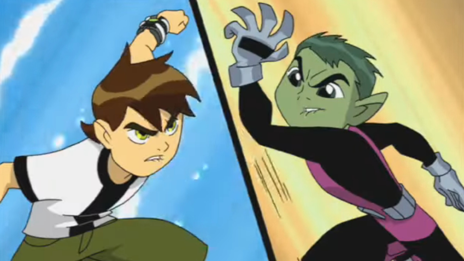 Beast Boy vs Ben 10 backdrop