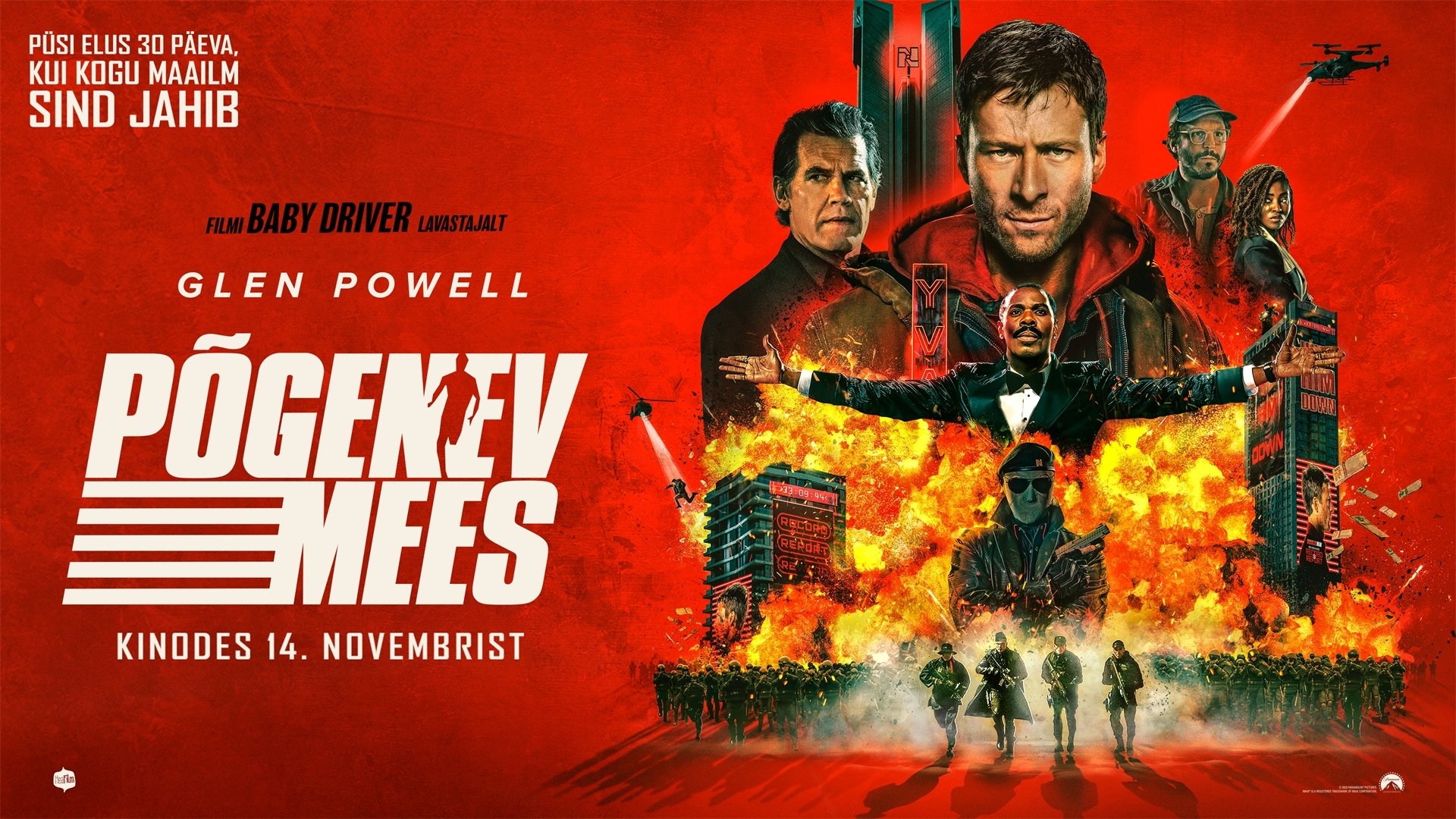 The Running Man backdrop