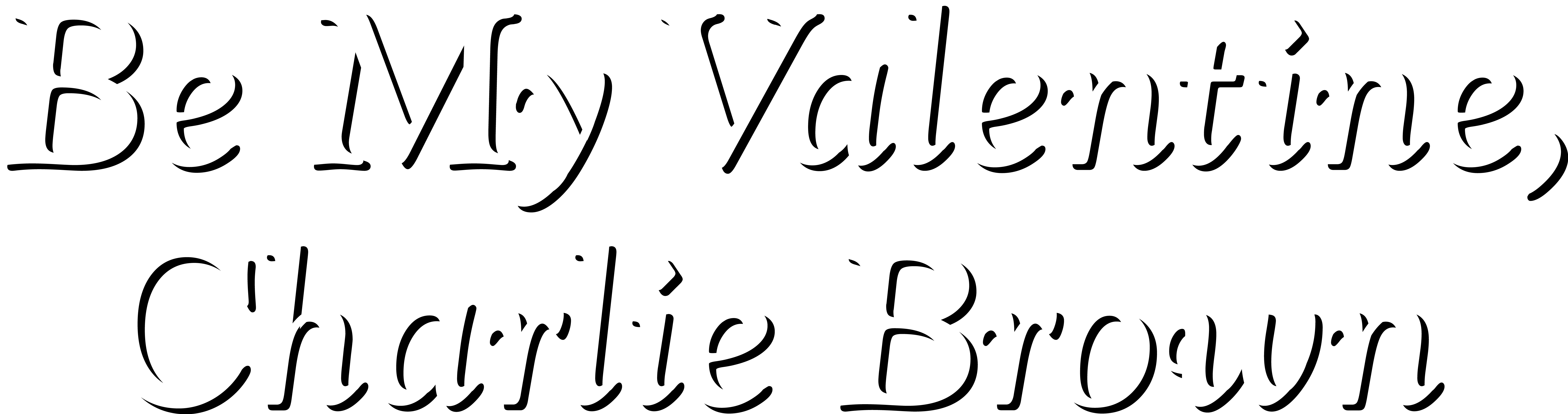 Be My Valentine, Charlie Brown Logo