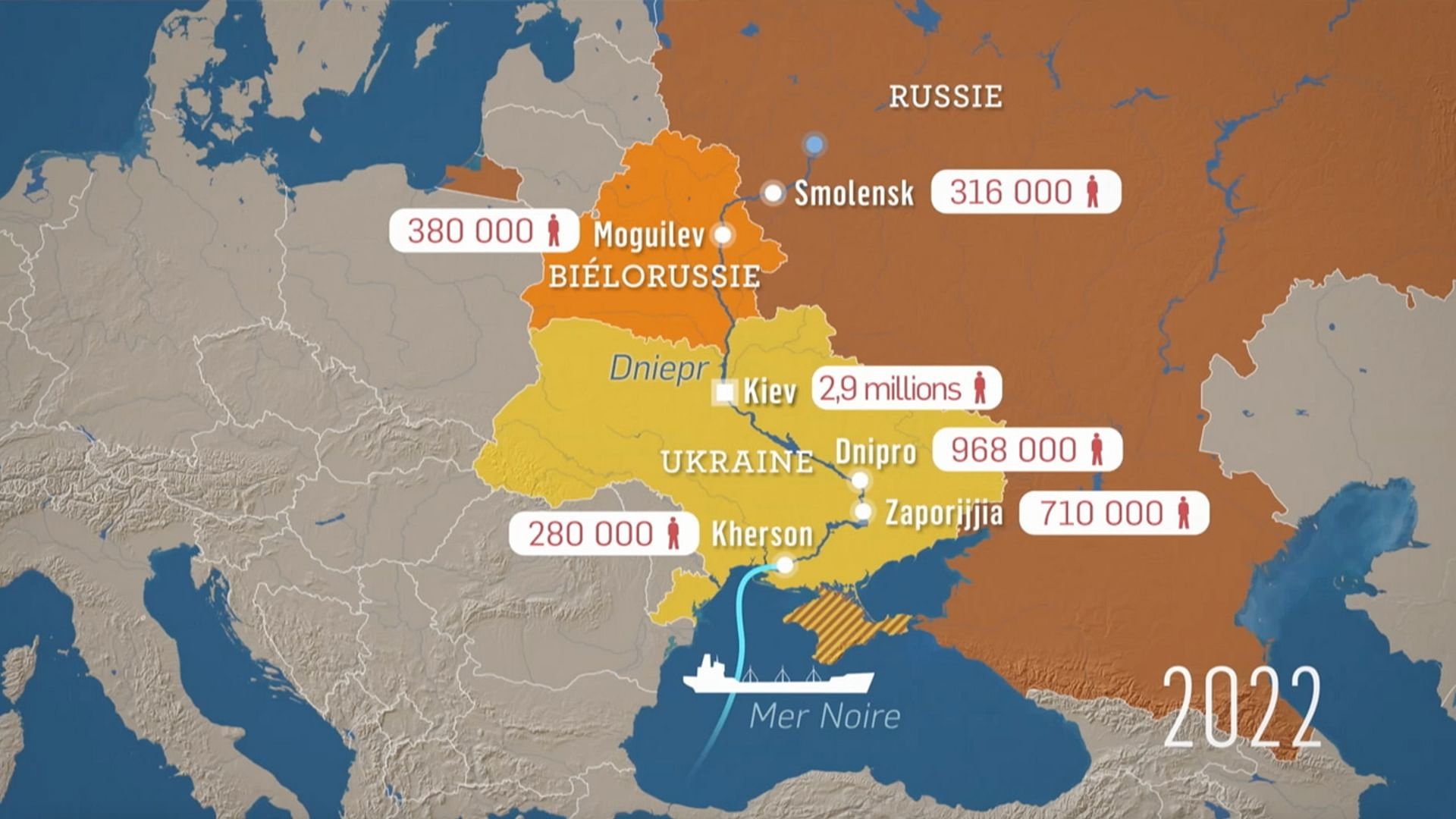 Le Dessous des cartes - Le Dniepr : un fleuve dans la guerre Russie–Ukraine