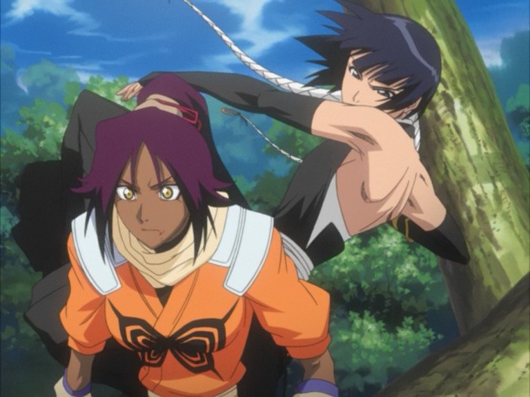 Yoruichi Shihōin battles 2nd Division Captain Suì-Fēng. 