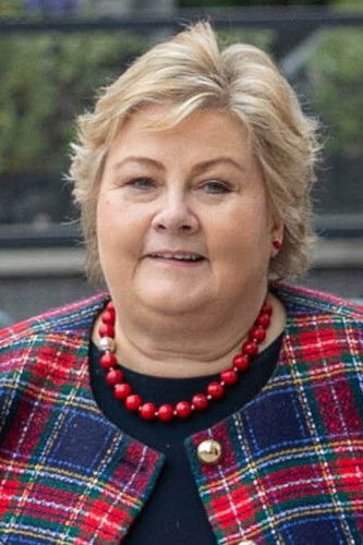 et billede af Erna Solberg
