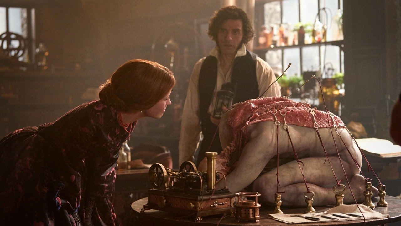 Caption: a woman standing next to a man in a room