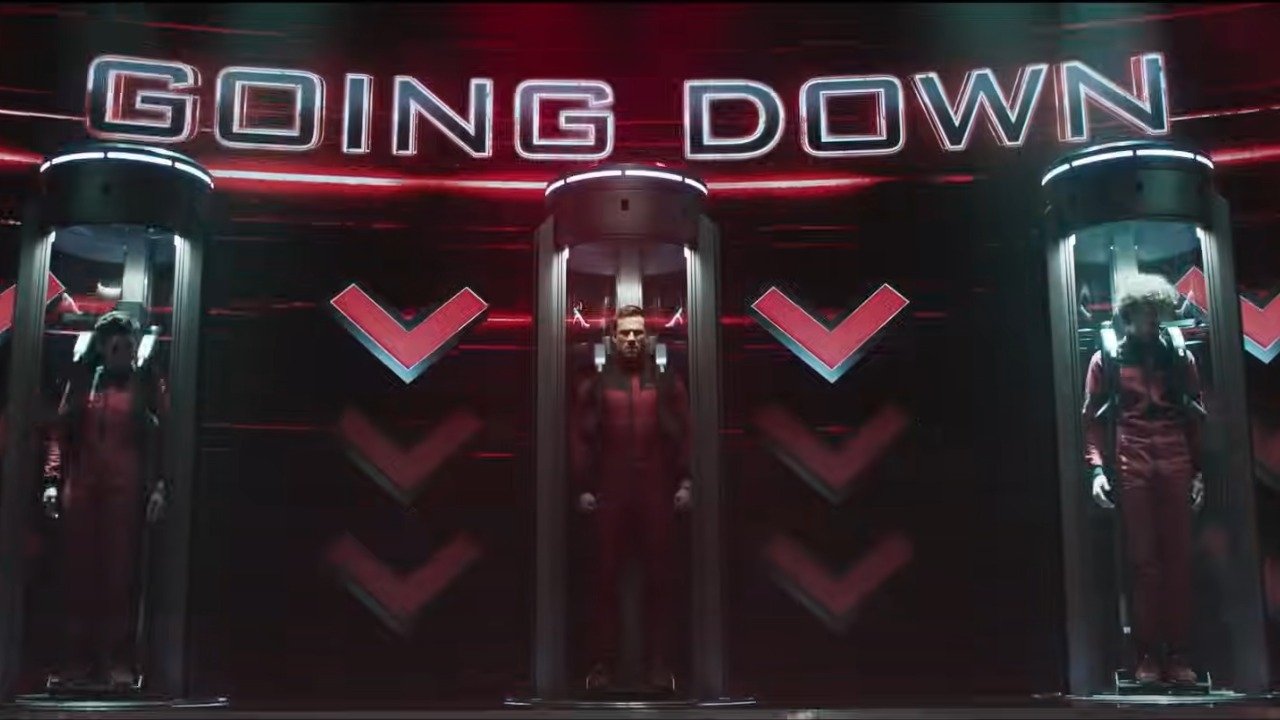 The Running Man backdrop