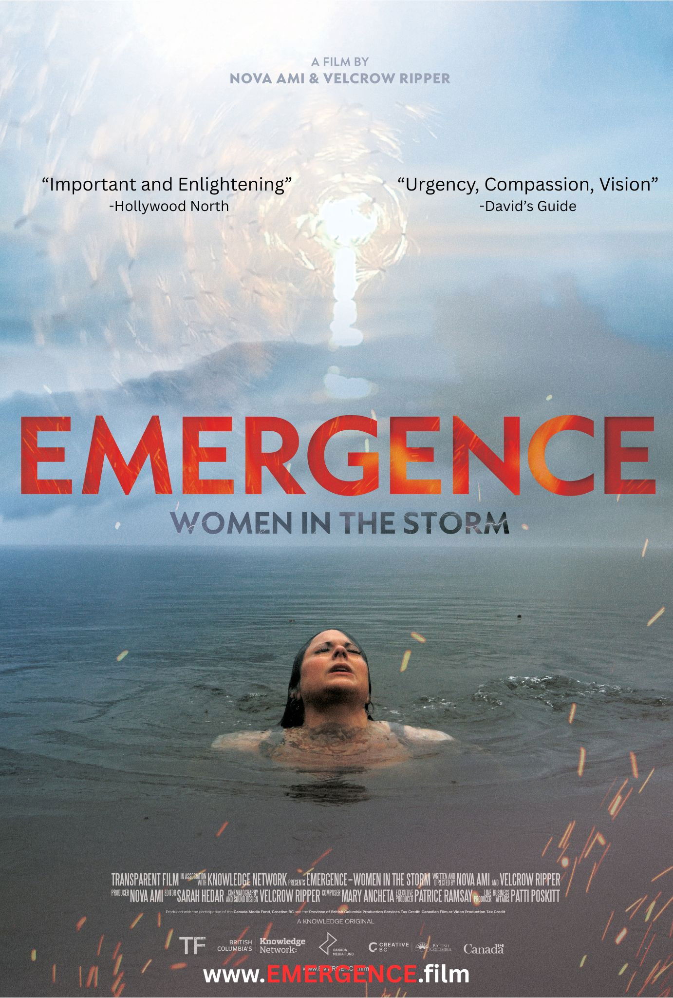Plakat, der markedsfører EMERGENCE: Women in the Storm