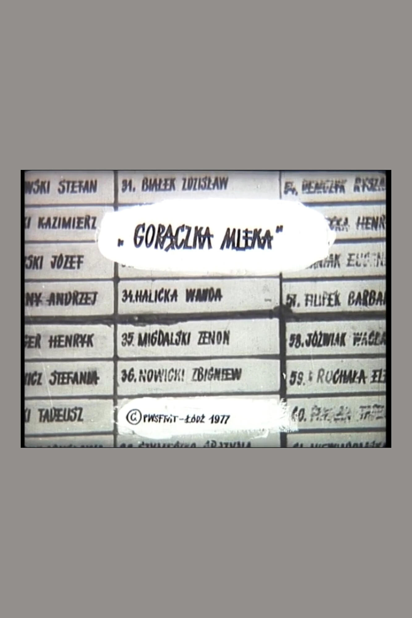 Gorączka mleka (1977) - Robert Gliński Credit Poster