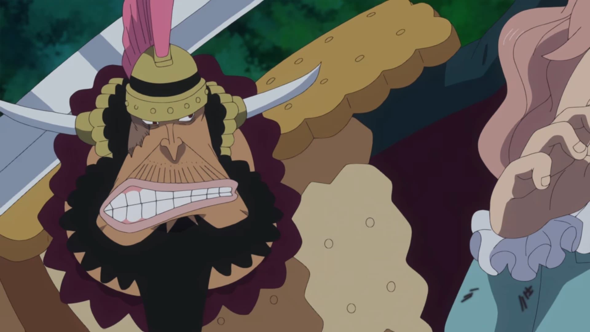 One Piece Season 18 :Episode 797  A Top Officer! The Sweet 3 General Cracker Appears!