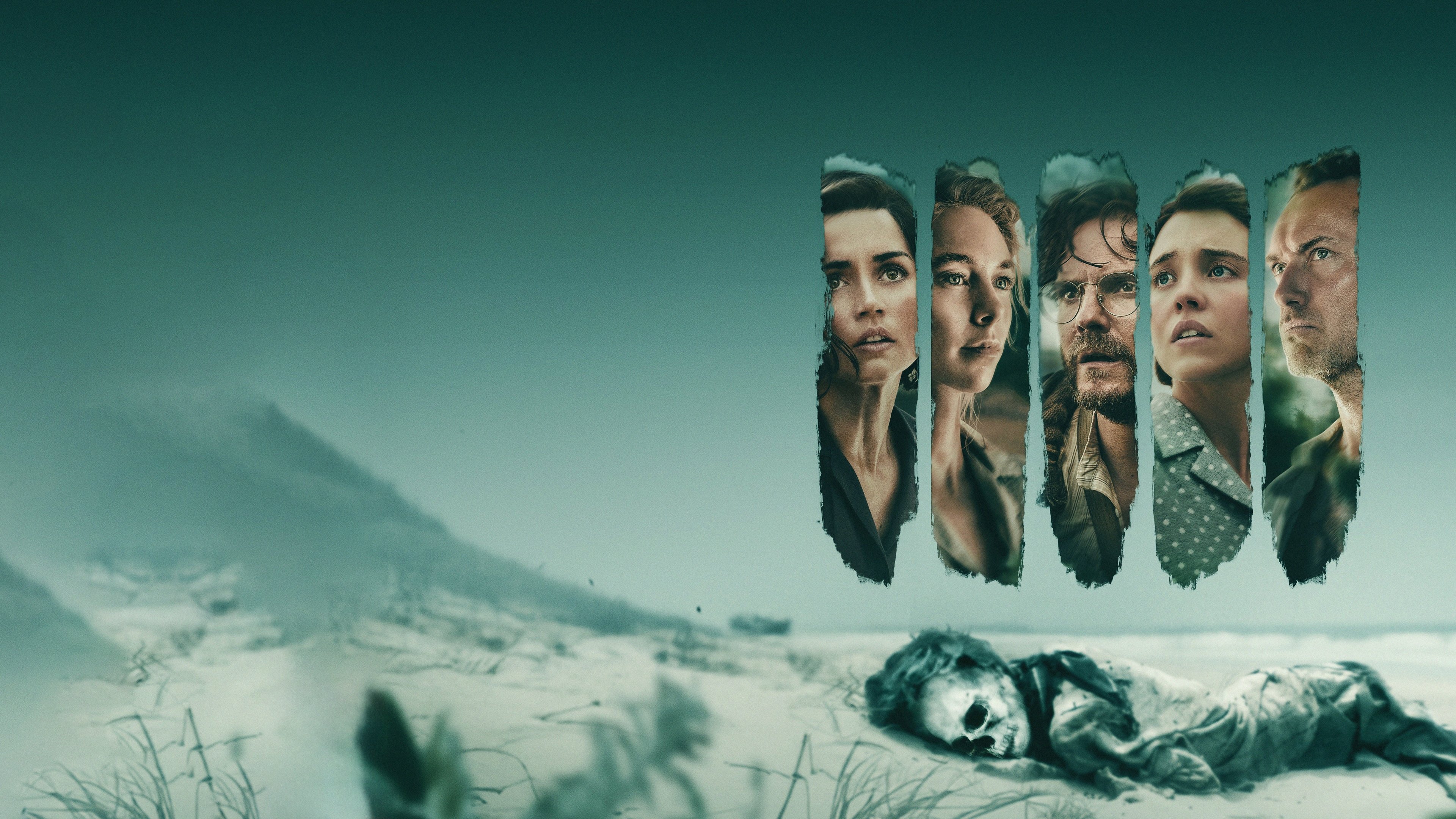 Caption: a movie poster with a man laying on the ground