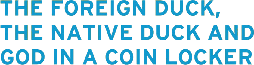 The Foreign Duck, the Native Duck and God in a Coin Locker Logo