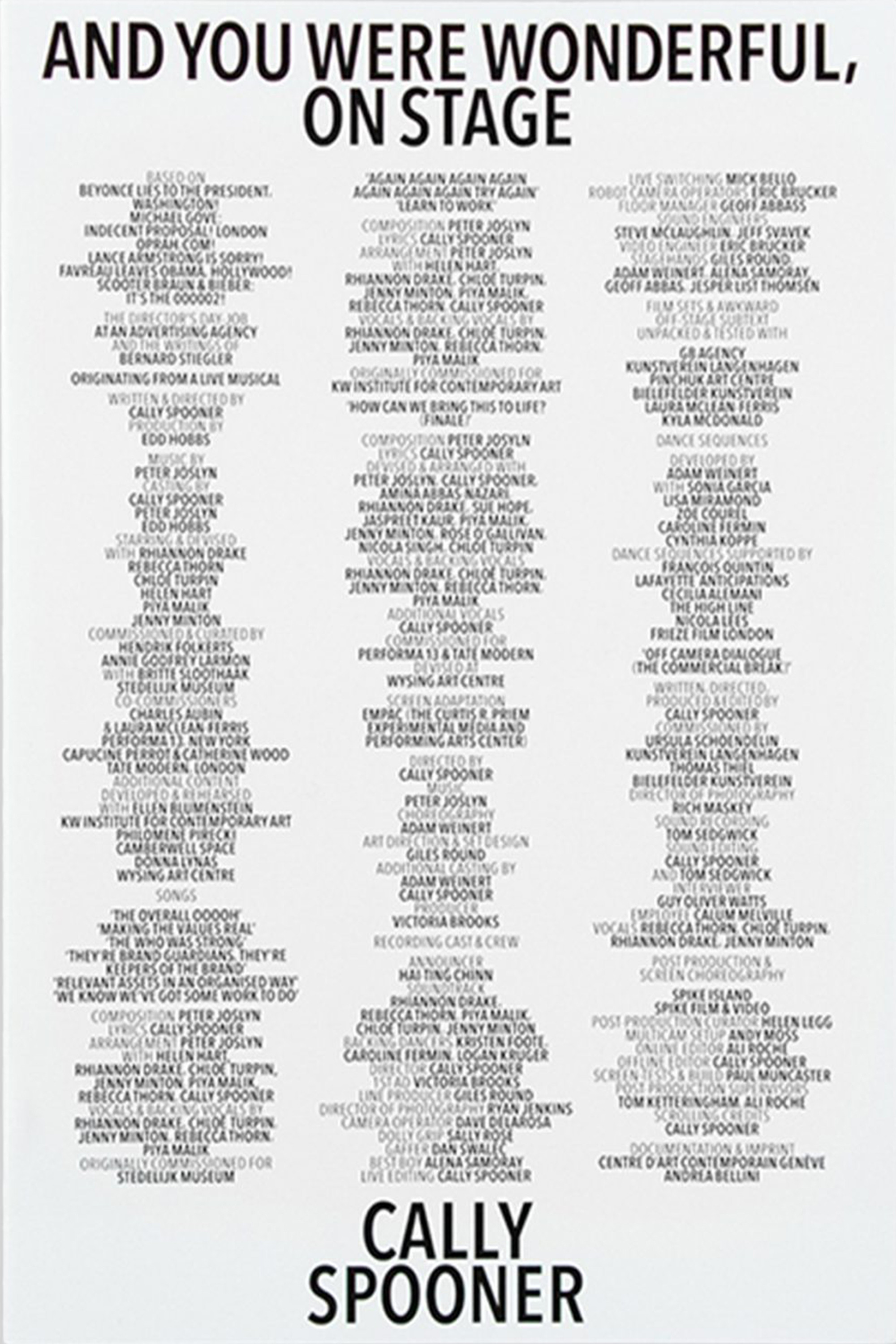 And You Were Wonderful, On Stage